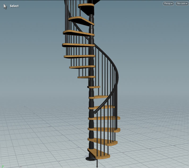 [과제] staircase 모델링 과제를 진행하였습니다. 저는 line에 point를 생성하고 QRotation 함수를 통해 normal을 회전 시킨 후 copyToPoint를 이용하는 방식으로 제작하였습니다.
