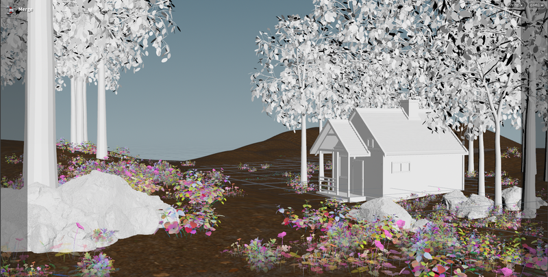 [과제] fbx asset을 copyToPoint sop을 활용 배치하여 scene을 제작하는 과제를 진행하였습니다.